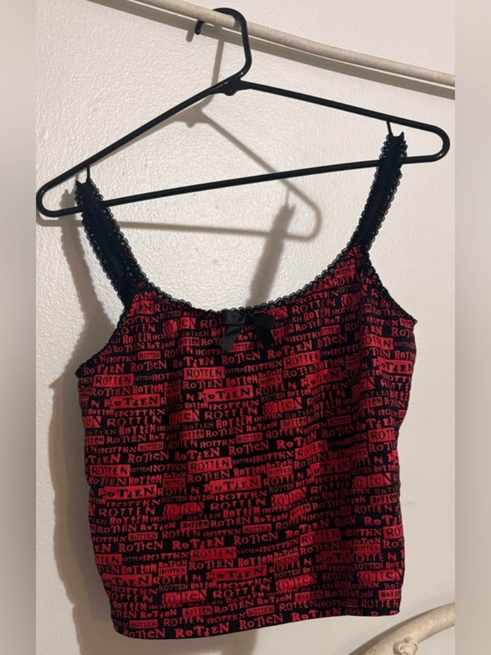 Lip Service Red & Black 'Rotten' Lace-Trim Cami